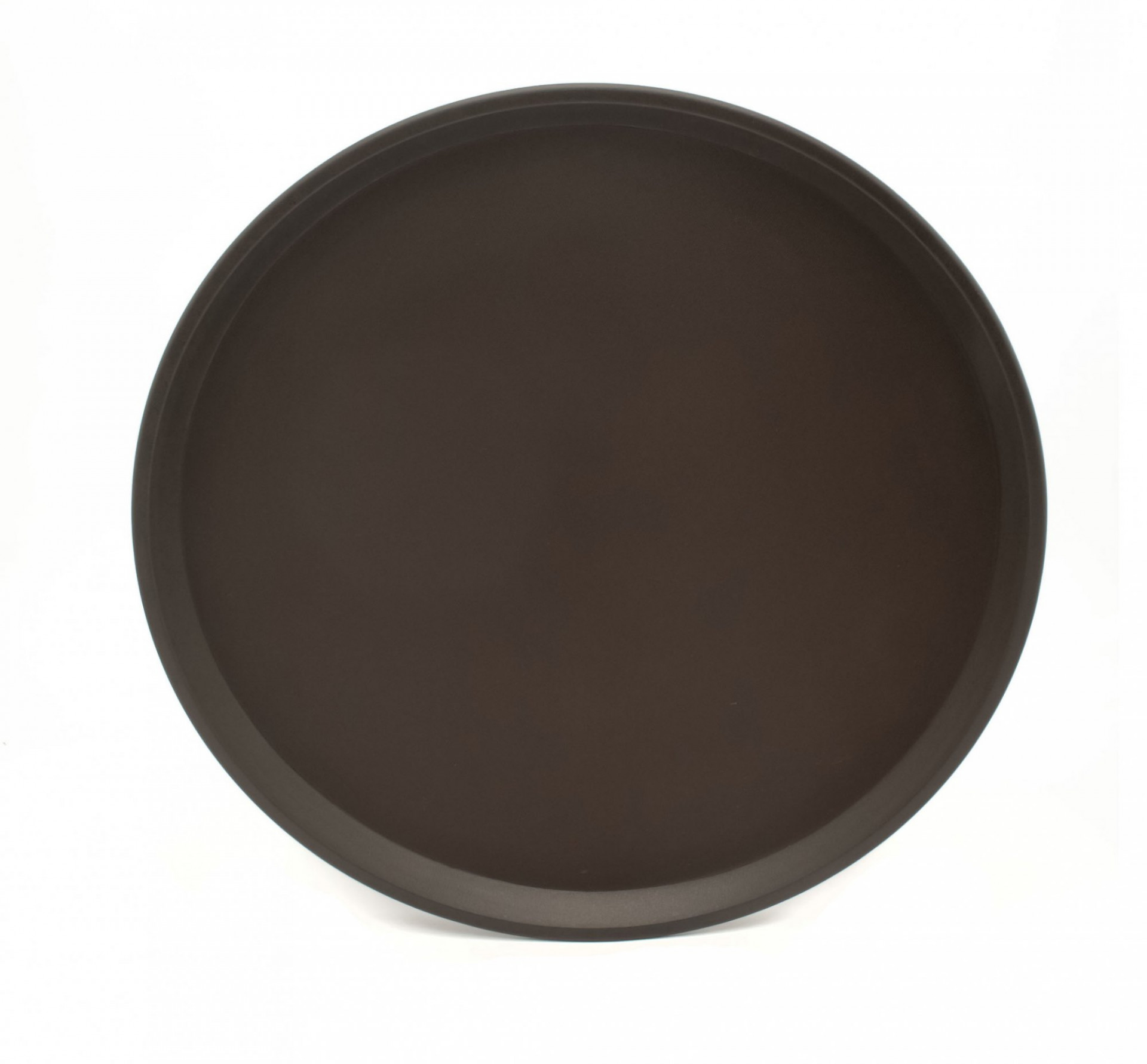 Таця з антиковзким покриттям кругла коричнева 28 см