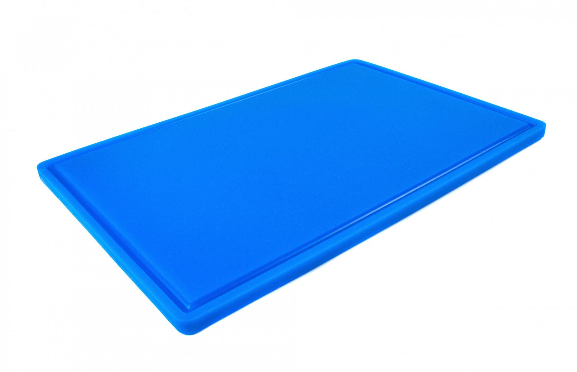 Дошка обробна HDPE з жолобом, 600×400×18 мм 6 протиковзких ніжок синя