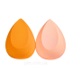 Спонж для макіяжу крапля в наборі Серце 2 штуки Puffi, Помаранчевий і персиковий. Изображение №5