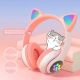 Бездротові навушники з котячими вушками та RGB підсвічуванням Cat VZV 23M. Колір: рожевий. Изображение №15