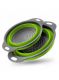 Дуршлаг силиконовый складной 2 шт в комплекте (большой + маленький) Collapsible filter baskets, зеленый. Зображення №3
