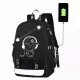 Водонепроницаемый рюкзак мusic с USB светящийся в темноте черный. Изображение №4