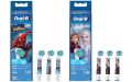 6 шт. Детские сменные насадки для зубных щеток Oral-B Frozen + SpiderMen Extra Weich (Soft). Зображення №2