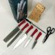 Набір ножів Rainberg RB-8806 на 8 предметів з ножицями та підставкою з нержавіючої сталі. Колір: червоний. Изображение №5
