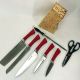 Набір ножів Rainberg RB-8806 на 8 предметів з ножицями та підставкою з нержавіючої сталі. Колір: червоний. Изображение №8