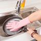 Силіконові рукавички Magic Silicone Gloves Pink для прибирання чистки миття посуду для будинку. Колір рожевий. Зображення №2