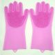 Силіконові рукавички Magic Silicone Gloves Pink для прибирання чистки миття посуду для будинку. Колір рожевий. Изображение №5