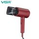 Професійний фен для волосся VGR V-431 потужністю 1600-1800 Вт із режимом холодного повітря. Колір: червоний. Изображение №5