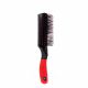 Щітка для волосся масажна Q.P.I. Professional з гумовою ручкою 17 см PM-8542, Чорно-червона. Изображение №2