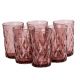 Склянка для напоїв висока гранована з товстого скла набір 6 шт Рожевий. Зображення №3