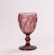 Келих для вина фігурний гранований з товстого скла набір 6 шт Рожевий. Зображення №2