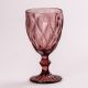 Скляні келихи з гранями набір келихів для вина 6 штук фужери для вина Рожевий. Зображення №2