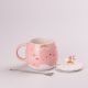 Чашка керамічна Rainbow Ceramic Mug 400ml Pink з кришкою і ложкою кухоль для чаю з кришкою. Зображення №2