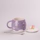 Чашка керамічна Rainbow Ceramic Mug 400ml Pink з кришкою і ложкою кухоль для чаю з кришкою Бузковий. Зображення №2