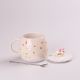Чашка керамічна Rainbow Ceramic Mug 400ml Pink з кришкою і ложкою кухоль для чаю з кришкою Бежевий. Зображення №2