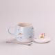 Чашка керамічна Rainbow Ceramic Mug 400ml Pink з кришкою і ложкою кухоль для чаю з кришкою Блакитний. Изображение №2