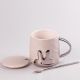 Кухоль керамічний Rabbit 300мл з кришкою та ложкою чашка з кришкою чашки для кави Бежевий. Изображение №2