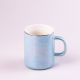 Чашка керамічна Glaze 420мл у дзеркальній перламутровій глазурі кухоль для чаю з кришкою Блакитний. Изображение №2