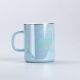 Чашка керамічна Glaze 420мл у дзеркальній перламутровій глазурі кухоль для чаю з кришкою Блакитний. Изображение №3