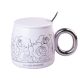 Чашка керамічна Golden Romance 400мл з кришкою і ложкою кухоль для чаю. Изображение №3