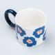 Чашка керамічна 400 мл для чаю та кави "Квітка" Синя. Изображение №2