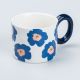 Чашка керамічна 400 мл для чаю та кави "Квітка" Синя. Изображение №3