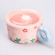 Чашка бульйонниця керамічна 750 мл з пластиковою кришкою "Квітка" Рожева супниця миска для локшини. Зображення №4