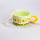 Чашка бульйонниця керамічна 750 мл з пластиковою кришкою "Квітка" Зелена супниця миска для локшини. Изображение №3