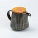 Чайник для заварювання 850 мл керамічний з бамбуковою кришкою Зелений з коричневим. Зображення №5