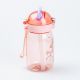 Дитяча пляшка для води із трубочкою 500 мл із кришкою фліп топ "Ведмедик" Рожева. Зображення №3