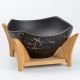 Салатниця з підставкою велика миска 23х13.5 см керамічна тарілка Чорна. Изображение №3