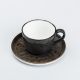 Чашка із блюдцем керамічна 200 мл для чаю кава Чорна. Изображение №2