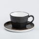 Чашка із блюдцем керамічна 200 мл для чаю кава Чорна. Изображение №4