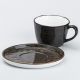 Чашка із блюдцем керамічна 200 мл для чаю кава Чорна. Изображение №5