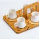 Набір чашок з блюдцями для чаю та кави 6 шт з дерев'яною підставкою. Зображення №7