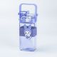 Дитяча пляшка для води з трубочкою 500 мл багаторазова з ремінцем Фіолетова. Изображение №2