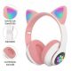 Беспроводные детские Bluetooth наушники с кошачьими ушками и цветной подсветкой Cat VZV-23M (Розовые). Изображение №2