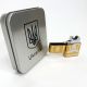 Дугова електроімпульсна запальничка USB Україна (металева коробка) HL-449. Колір: золотий. Зображення №6