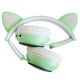 Бездротові навушники ST77 LED з котячими вушками, що світяться. Колір: зелений. Зображення №4