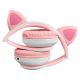 Бездротові навушники з котячими вушками та RGB підсвічуванням Cat VZV 23M. Колір: рожевий. Изображение №18