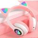 Бездротові навушники з котячими вушками та RGB підсвічуванням Cat VZV 23M. Колір: рожевий. Изображение №20