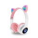 Бездротові навушники з котячими вушками та RGB підсвічуванням Cat VZV 23M. Колір: рожевий. Изображение №30