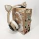 Бездротові навушники ST77 LED з котячими вушками, що світяться. Колір: золотий. Изображение №8