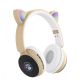 Бездротові навушники ST77 LED з котячими вушками, що світяться. Колір: золотий. Зображення №10