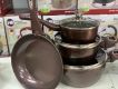 Набор посуды для дома со сковородой гранит круглый ( 7 предметов) НК-314 кофе. Зображення №2