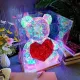 Хрустальный Медвежонок Геометрический Мишка 3D LED Teddy Bear ночник с красным сердцем 25 см. Зображення №2