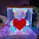 Хрустальный Медвежонок Геометрический Мишка 3D LED Teddy Bear ночник с красным сердцем 25 см. Зображення №4