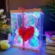 Хрустальный Медвежонок Геометрический Мишка 3D LED Teddy Bear ночник с красным сердцем 25 см. Изображение №5