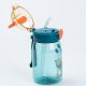 Дитяча пляшка для води із трубочкою 500 мл із кришкою фліп топ "Ведмедик" Синя. Зображення №2