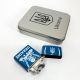 Дугова електроімпульсна запальничка USB Україна (металева коробка) HL-449. Колір: синій. Зображення №4